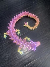3D Printed Crystal Dragon Purple/Pink Articulate