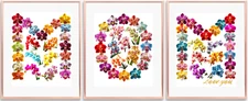 Print Art ORCHID FLOWERS 18 Colors MOM Mother Day Gift Birthday 3 Set Unframed