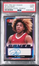 PSA 9 - JD DAVISON #/20 Auto - 2021 Pro Set Power Portrait Autograph PURPLE - RC