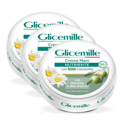 MILMIL Glicemille Nutritive Handcreme mit Glicerin Kamille und Vitamin E 3x 100 ml