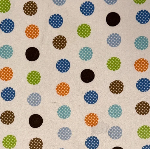 Manta Baby Boom Felpa Colorida Lunares Círculos Azul Sherpa Espalda Foto 2 de 4