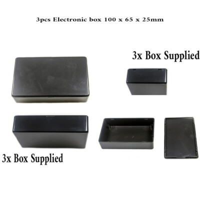 3 Stück 100x60x25 mm Elektronik Projekt Box Gehäuse Instrumentenkoffer Kunststoff ABS