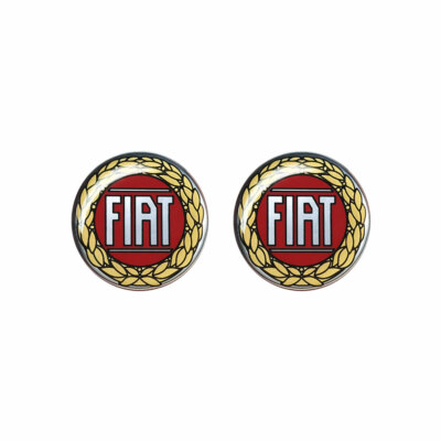 Fiat 21209 Autocollant 3D Logo Vintage Rouge Officiel, Diamètre 40 Mm