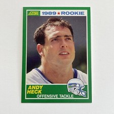 1989 Score Football Andy Heck Seattle Seahawks RC Rookie Card #271. rookie card picture