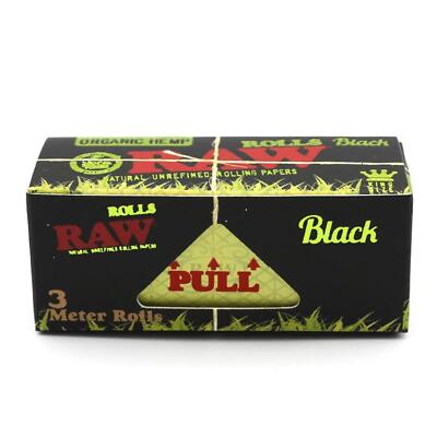 RAW Black Organic Rolls 3m I Zigarettenpapier aus Hanf