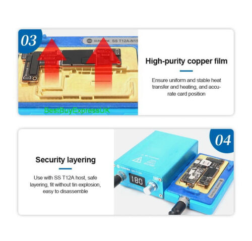 Sunshine SS-T12A N15 iPhone 15 Series 4in1 Motherboard PreHeater Platform UK - Picture 9 of 9
