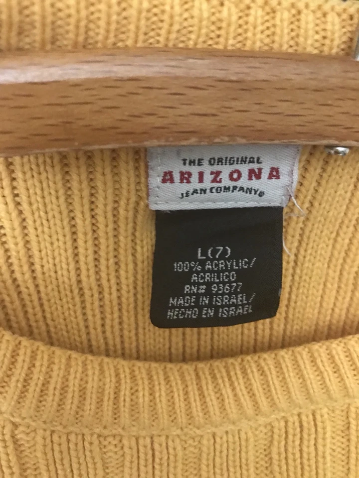 Arizona Jean Company Boys Pullover Stripe Navy Orange Sweater Crew Neck Size 7 M - Image 4 of 4