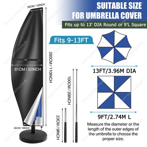 Outdoor Cantilever Umbrella Cover Garden Patio Parasol Sun/Rain/Dust Protection - Picture 16 of 49