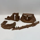 Marx Battleground Pillbox Terrain Marbled Caramel Plastic Vtg 1960s Set of 4