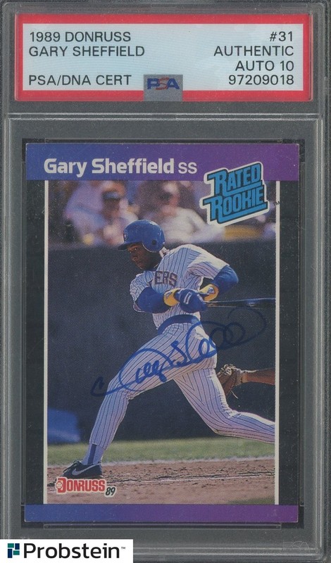 Gary Sheffield Signed 1989 Donruss #31 Brewers RC Rookie PSA/DNA 10 AUTO