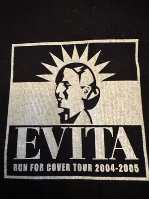 Evita Run For Cover Tour 2004 - 2005 T-shirt Black Anvil XL Never Worn  Rare