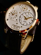 Orologio da polso uomo Omax XXL Monster Watch doppio triplo timer 3 fusi orari con scatola