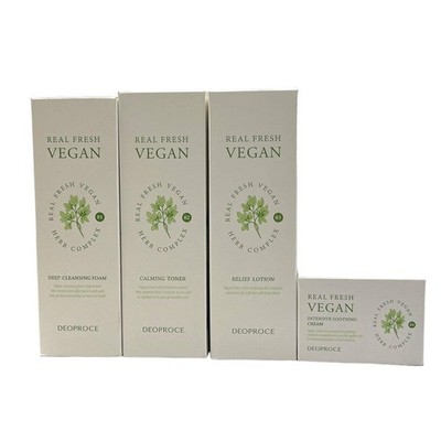 Deoproce Real Fresh Vegan Foam Toner Cream Lotion 4 Pack