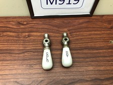 Vintage Porcelain Chrome Faucet Handles Hot Cold Bathroom Sink Tub Pair