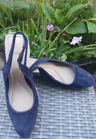 DUNE LONDON CADANCE NAVY Suede Sling-Back Raffia Wedge Sandals UK 4.5 EU 37 New 