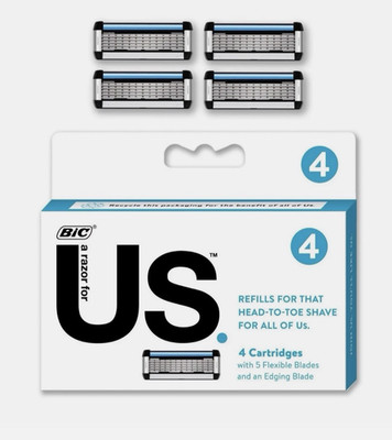 BIC A Razor for US Cartridge Refills with 5 Flexible Blades 4 Cartridges (GB)