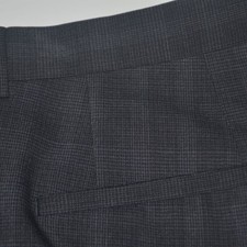 HUGO BOSS Hamen Slim Fit Stretch Wool Black Gray Flat Front Dress Pants 34 x 29