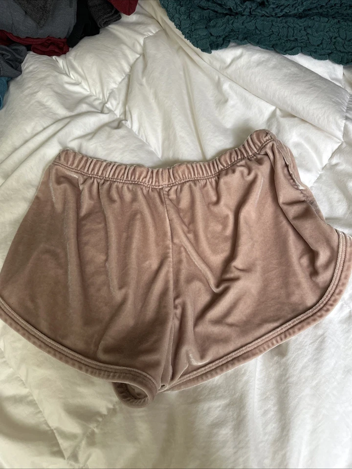 John Galt Brandy Melville Pink Velour Track Shorts, One Size - Image 4 of 4
