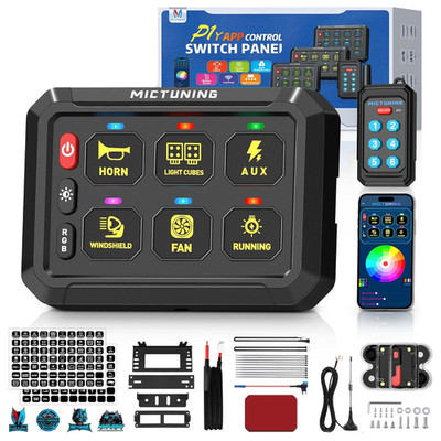P1Y 6 Gang Switch Panel Wireless APP Remote Control Circuit Box Toggle Switch