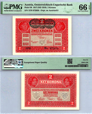 Austria 2 Kronen 1917 PMG 66 GEM UNC EPQ Pick# 50