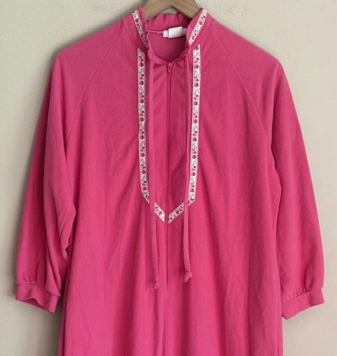 Bata Terciopelo Vintage JCPenney JC Penney Abrigo Largo Talla Grande Años 70 Años 80 Foto 3 de 4