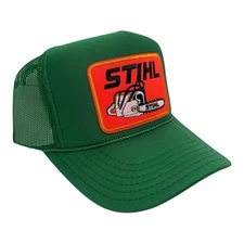 NEW KELLY GREEN STIHL RETRO THROWBACK HAT 5 PANEL HIGH CROWN TRUCKER SNAPBACK 2