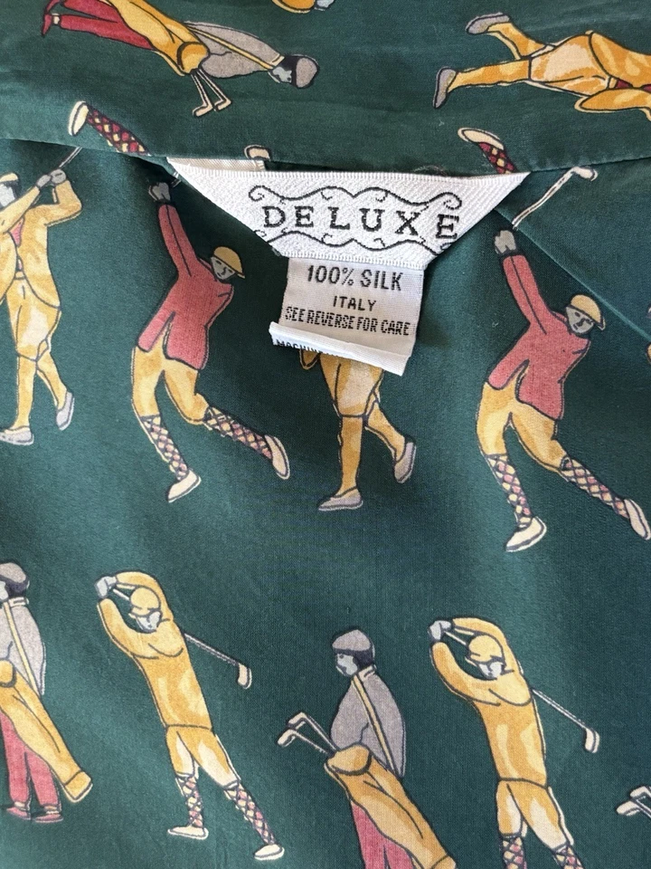 Roupão de golfe vintage luxo masculino cetim padrão sem alça de cinto tamanho 2X - Imagem 2 de 3