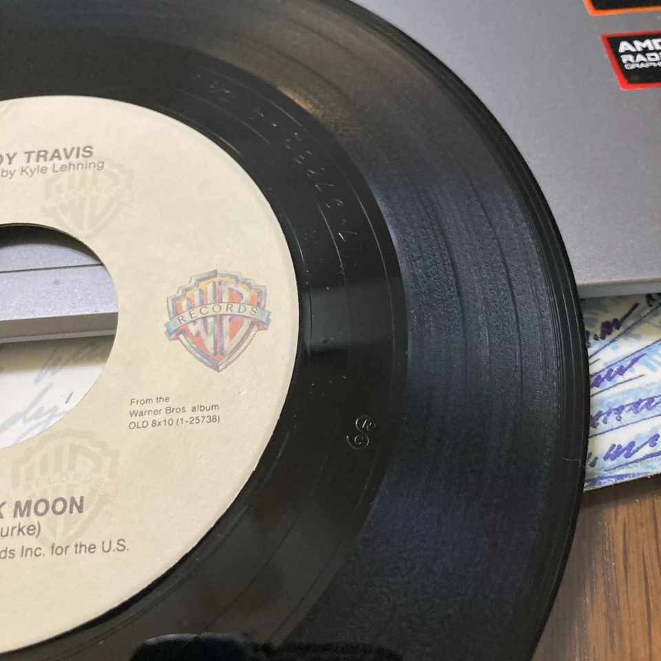randy travis vinyl 45 rpm honky tonk moon w/p/sleeve fr.1988 on wb vinyl mint- - Image 3 of 4