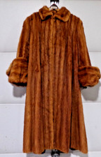 Vintage MINK FUR Coat CUSTOM MADE Full Length SWING STYLE 44" bust STUNNING 