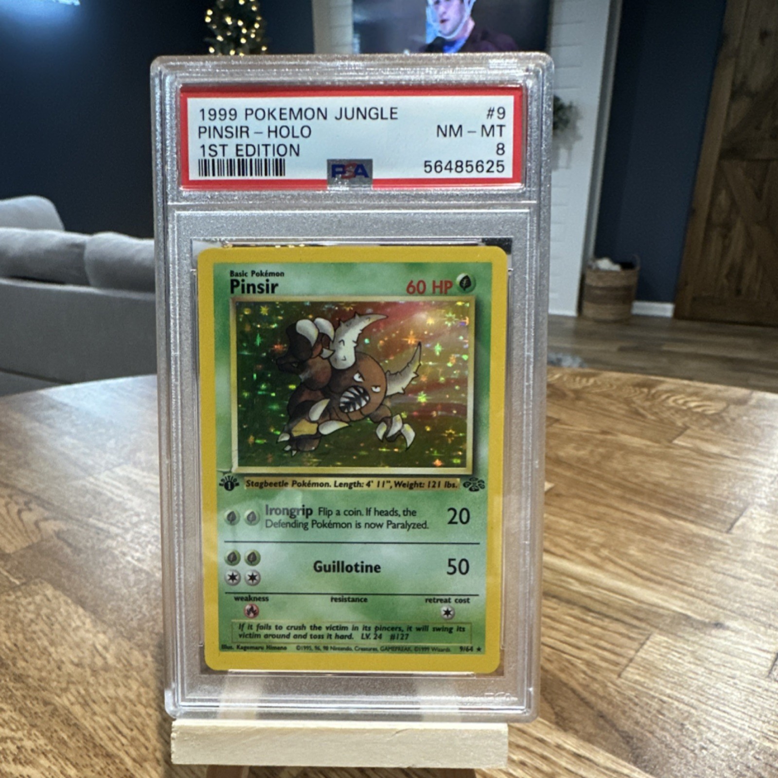 Pokémon TCG Jungle Pinsir Holo Rare 1st Edition 9/64 PSA 8 1999 HP 60