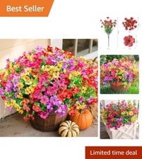 Realistic Fake Daisy Eucalyptus Flowers - 12 Bundles for Indoor/Outdoor Spaces