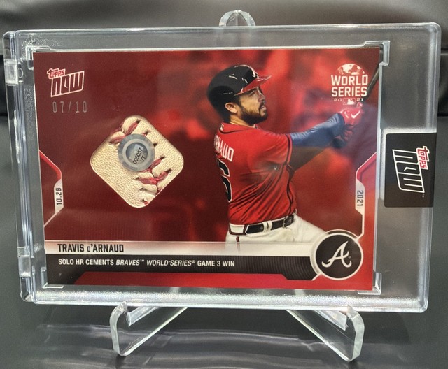 2021 Topps Now # 1025A Travis d'ARNAUD BASEBALL RELIC 07/10 Braves World Series