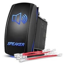 Blue LED Light Bar Rocker Switch 5 Pin SPST 20A/12V 10A/24V with Size: SPEAKER