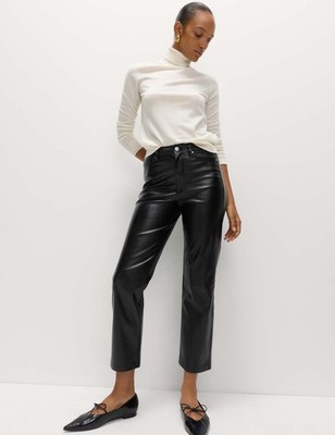 Marks & Spencer Womens Straight Trousers in Black - M&S