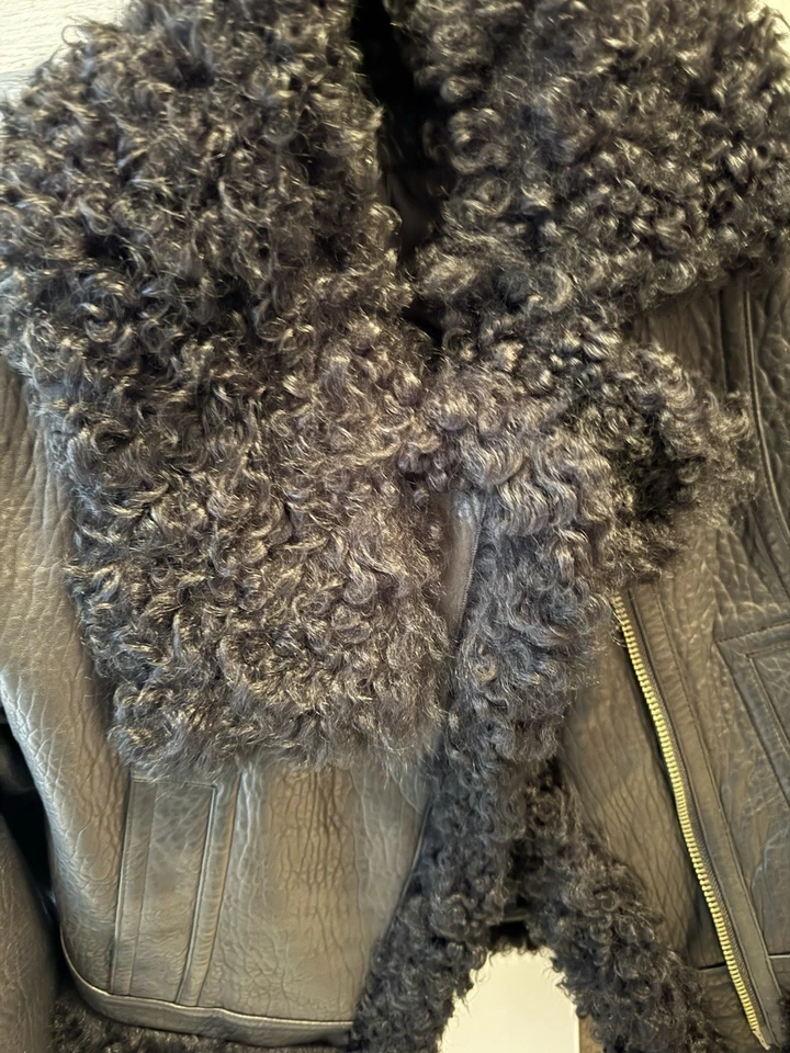 Chaqueta corta de cuero de oveja Blach Lamb talla S Foto 4 de 4