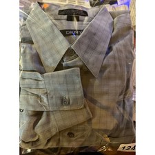 Vintage Chaps Ralph Lauren Blue White Stripped Oxford. Sz 16/34-35.