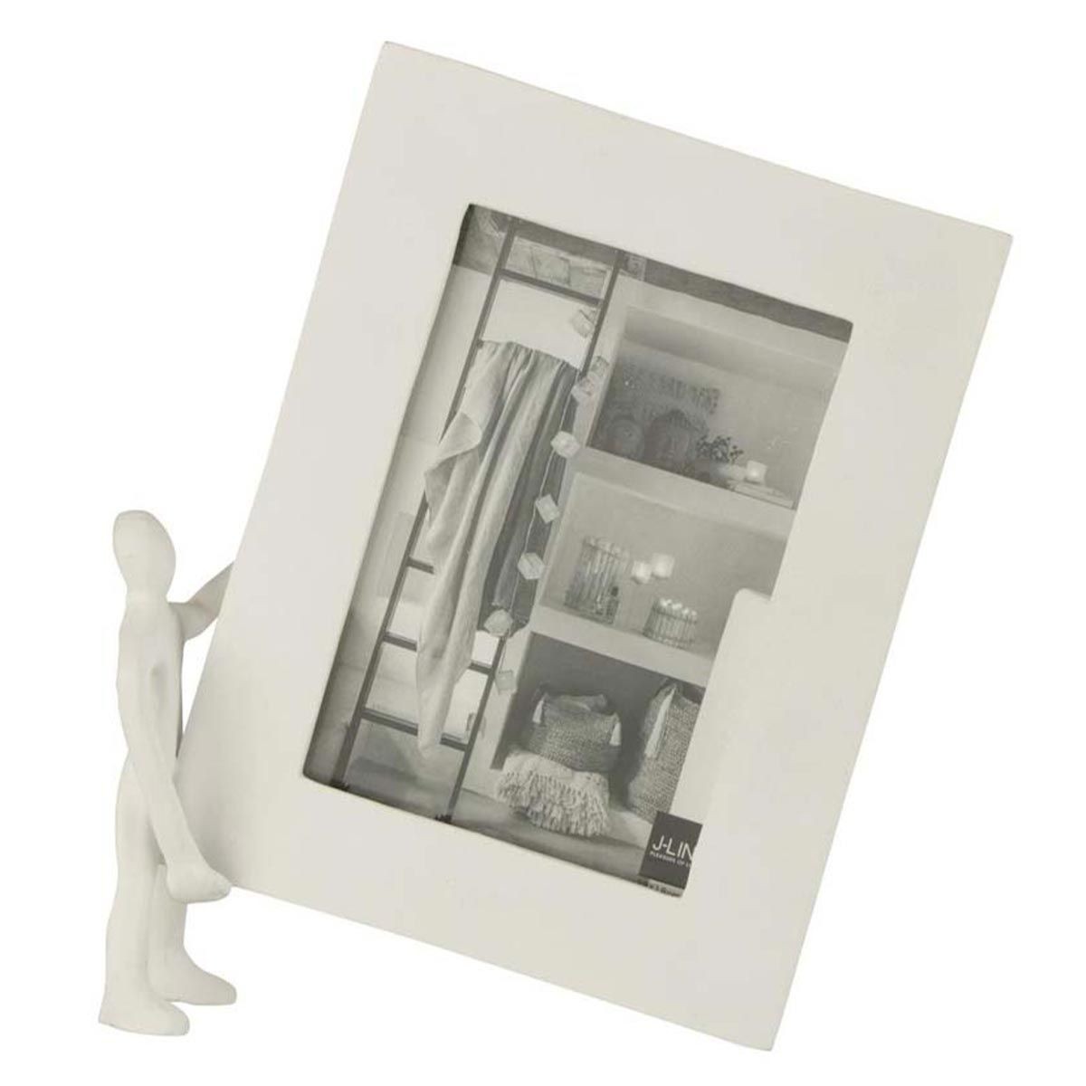 Cadre photo personnage blanc 23x27cm idée cadeau idéale pour crémaillère