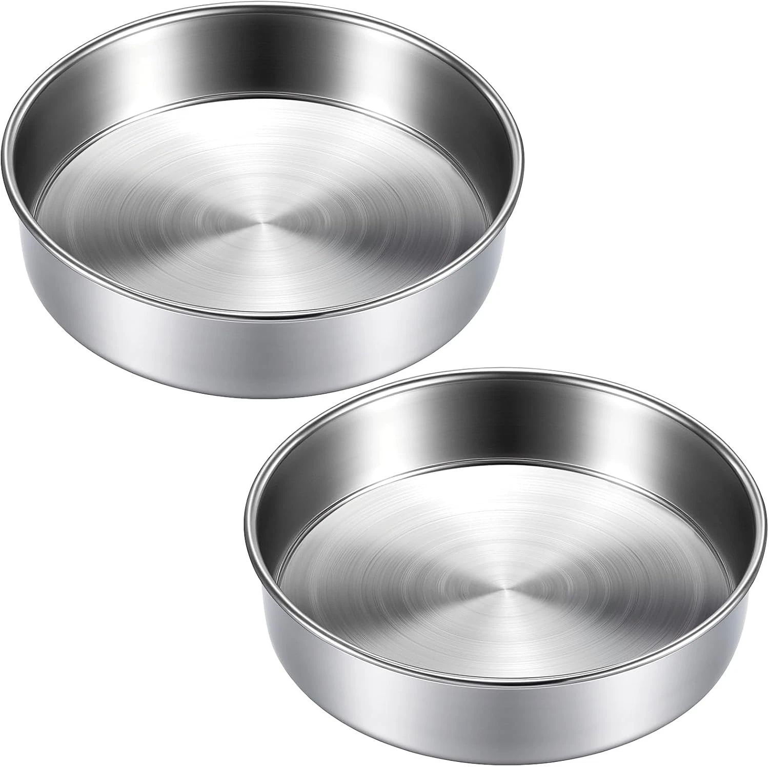 8 inch Cake Pans Round Baking Layer Cake Pan Set of 2 Stainless Steel