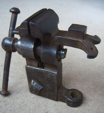 Vintage Miniature Black Smiths Leg Vice - Watch Maker / Jewellers Victorian Tool