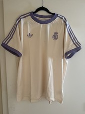 Real Madrid Adidas OG Originals 3 Stripes Soccer Football Shirt Tee Spain 2XL