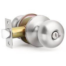 GOBEKOR 1 Pack Privacy Door Knobs Interior Brushed Nickel Bedroom Door Knobs ...
