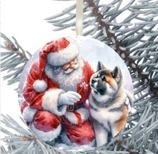 Akita Dog Hanging Bauble Decoration Christmas 