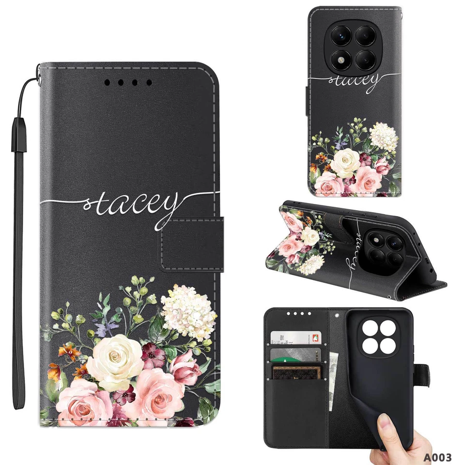 Flowers Pattern Kickstand Cover For Xiaomi 13 14 15 Redmi Note 14 Pro Phone Case - Image 3 of 4