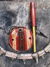 3.25" Green Slate Over Glass in Hand Laminated Pot W/ Two Piece Osage Striker