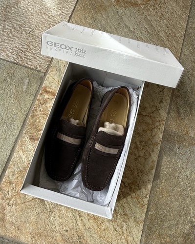 Geox Respira Loafer Shoes UK 8 Brown Suede Leather New Mens: RMF23-LW ...