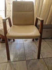 Sven Christiansen Set of 4 Dining Chairs Cream Leather