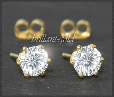 Diamant Ohrstecker aus 585 Gold mit 1,0ct, River E, VS2; 14K Damen Ohrringe - Bild 1 von 4