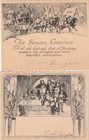 Christmas Cards ca. 1928  -- two different  -- Horses / Stage Coach,  Carolers — photo 1