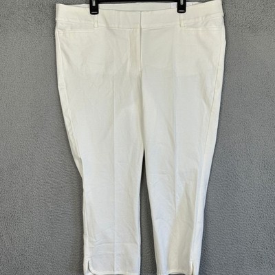 NEW Lane Bryant The Allie Pants Womens 18 White Deluxe Fit Crop Low Rise Stretch