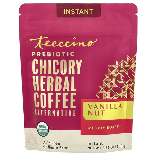 Prebiotic Chicory Instant Herbal Coffee Alternative, Vanilla Nut, Medium Roast,